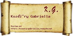 Kozáry Gabriella névjegykártya